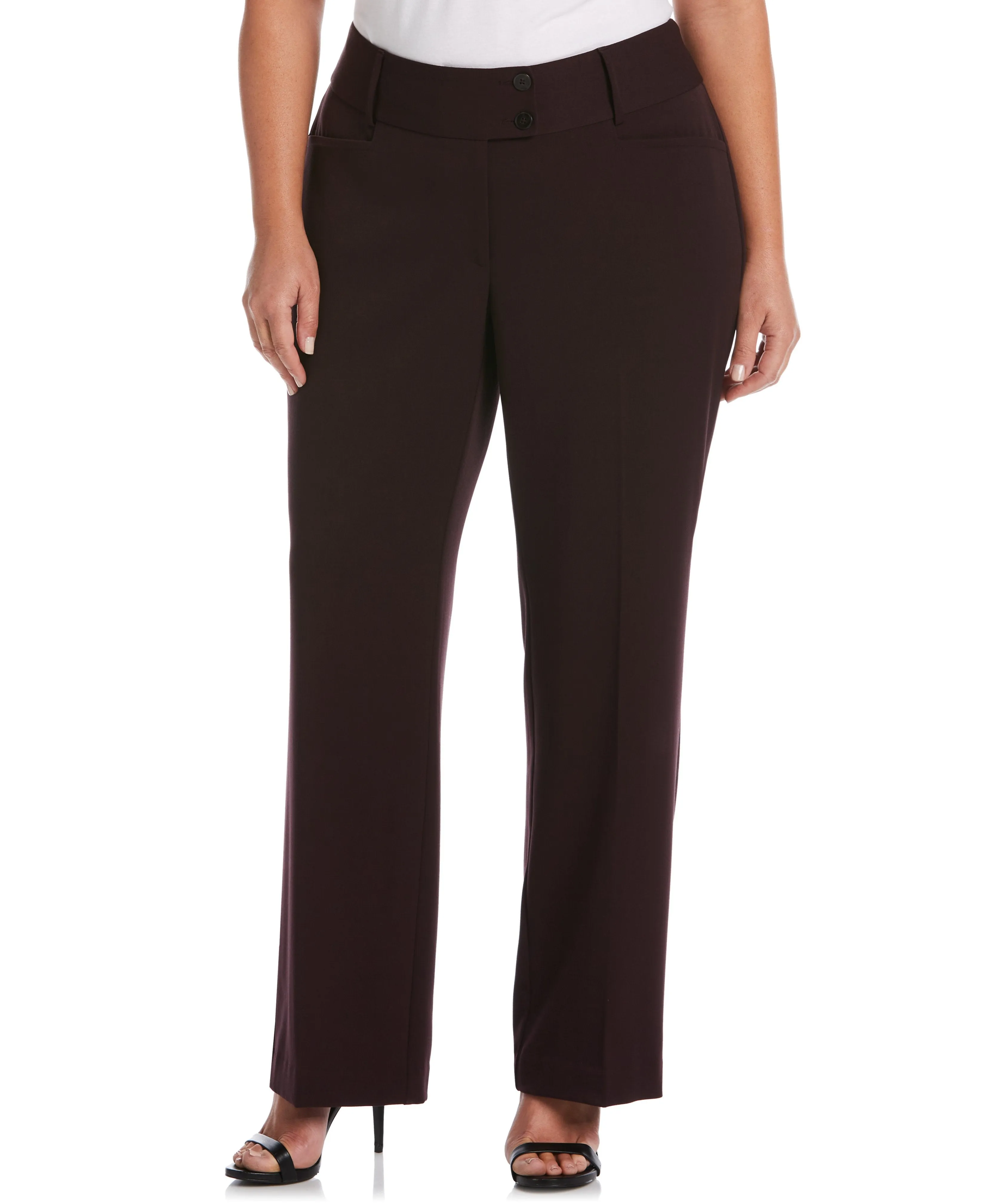 Plus Size Gabardine Bootcut Pant - Curvy Fit