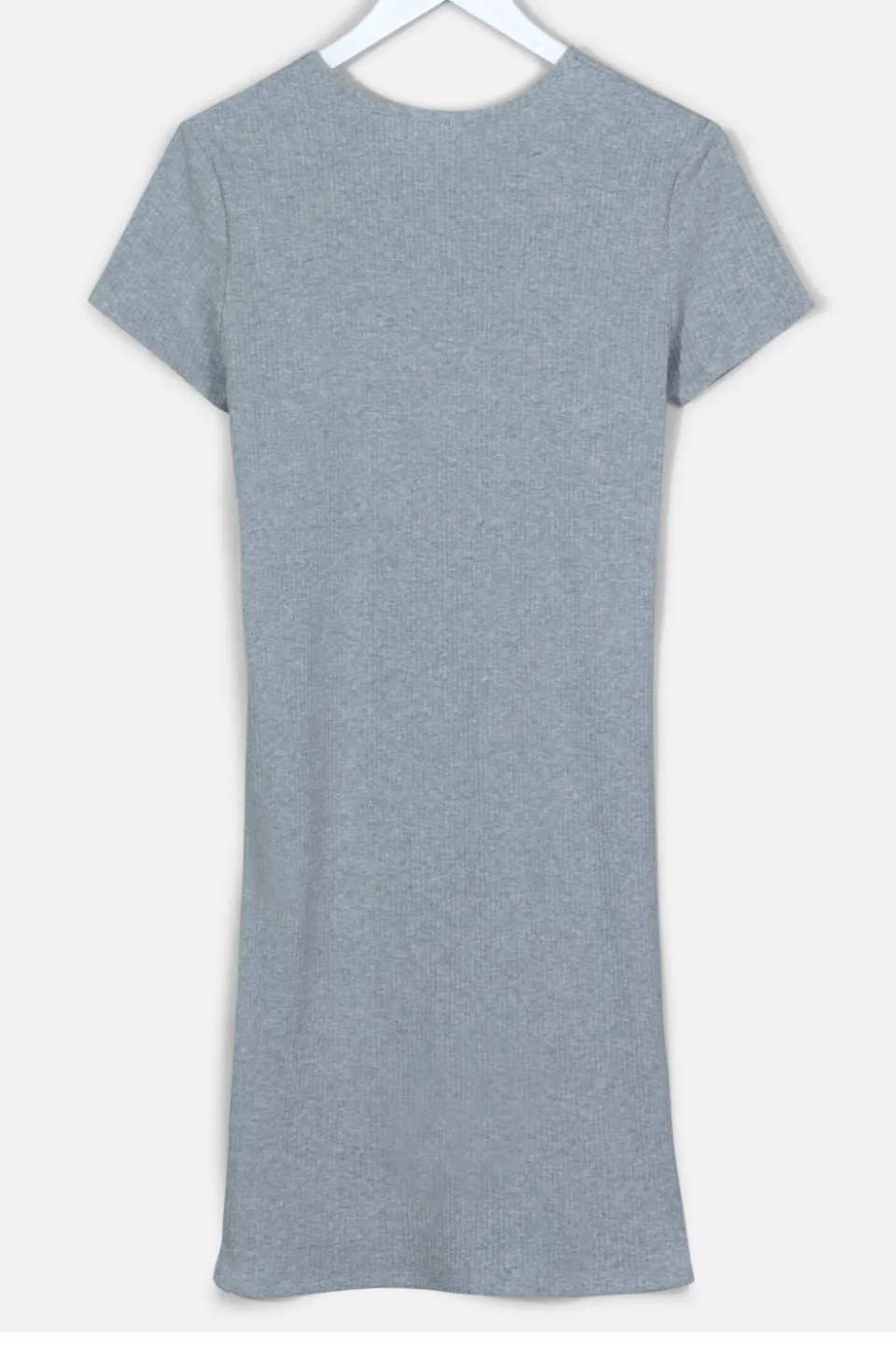 Reliable SS Round Neck Grey Marle Rib Tee Dress