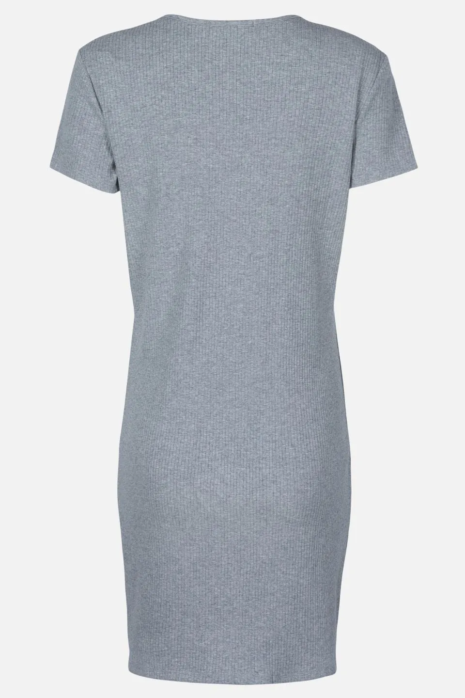 Reliable SS Round Neck Grey Marle Rib Tee Dress