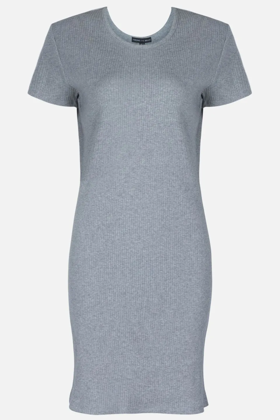 Reliable SS Round Neck Grey Marle Rib Tee Dress