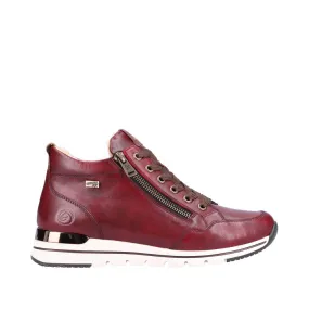 Remonte Ladies Trainer Boots Dark Red Laced Zip R6770-35 sale