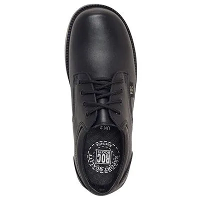 ROC BOOTS JUNIOR JUNO LACE UP TRIPLE BLACK LEATHER SCHOOL SHOE