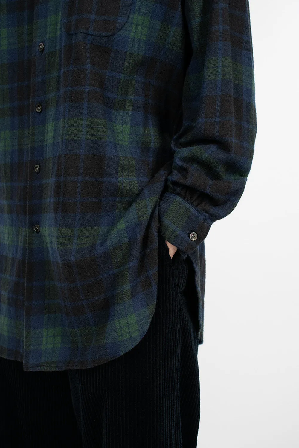 Rounded Collar Shirt Blackwatch Tartan