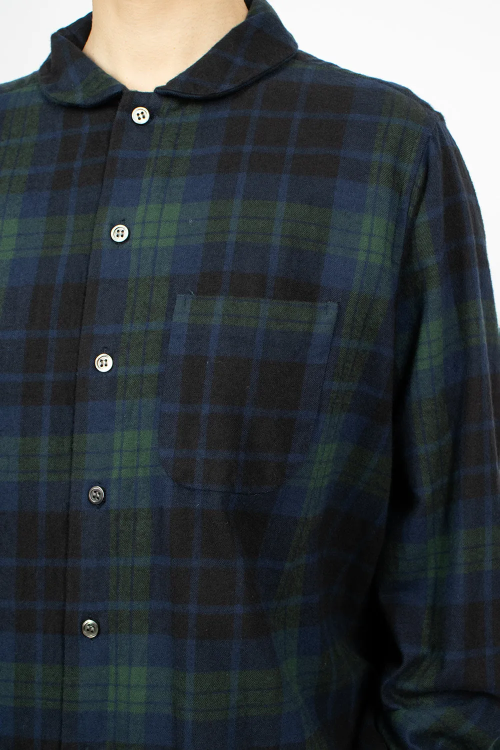 Rounded Collar Shirt Blackwatch Tartan