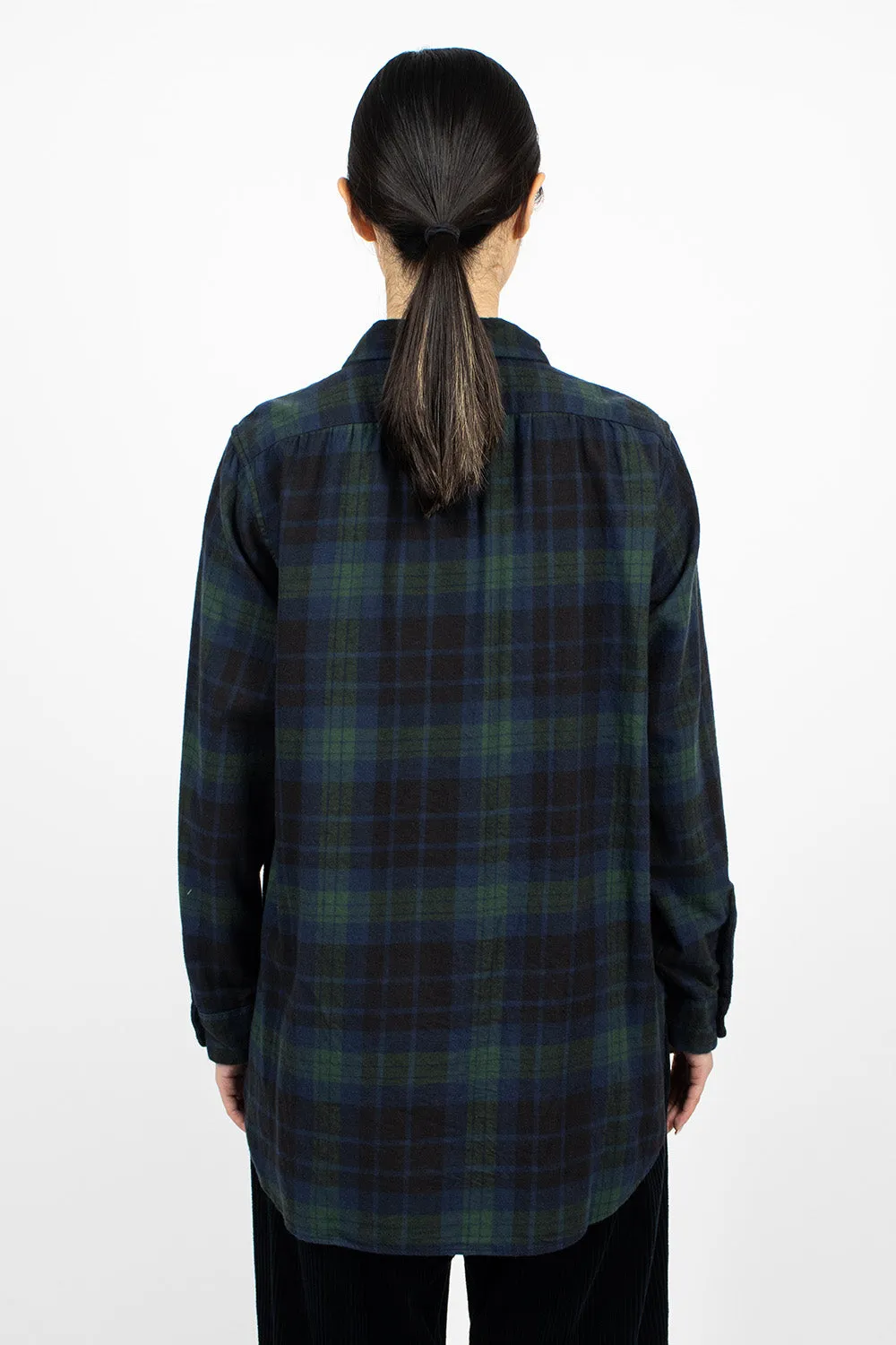 Rounded Collar Shirt Blackwatch Tartan