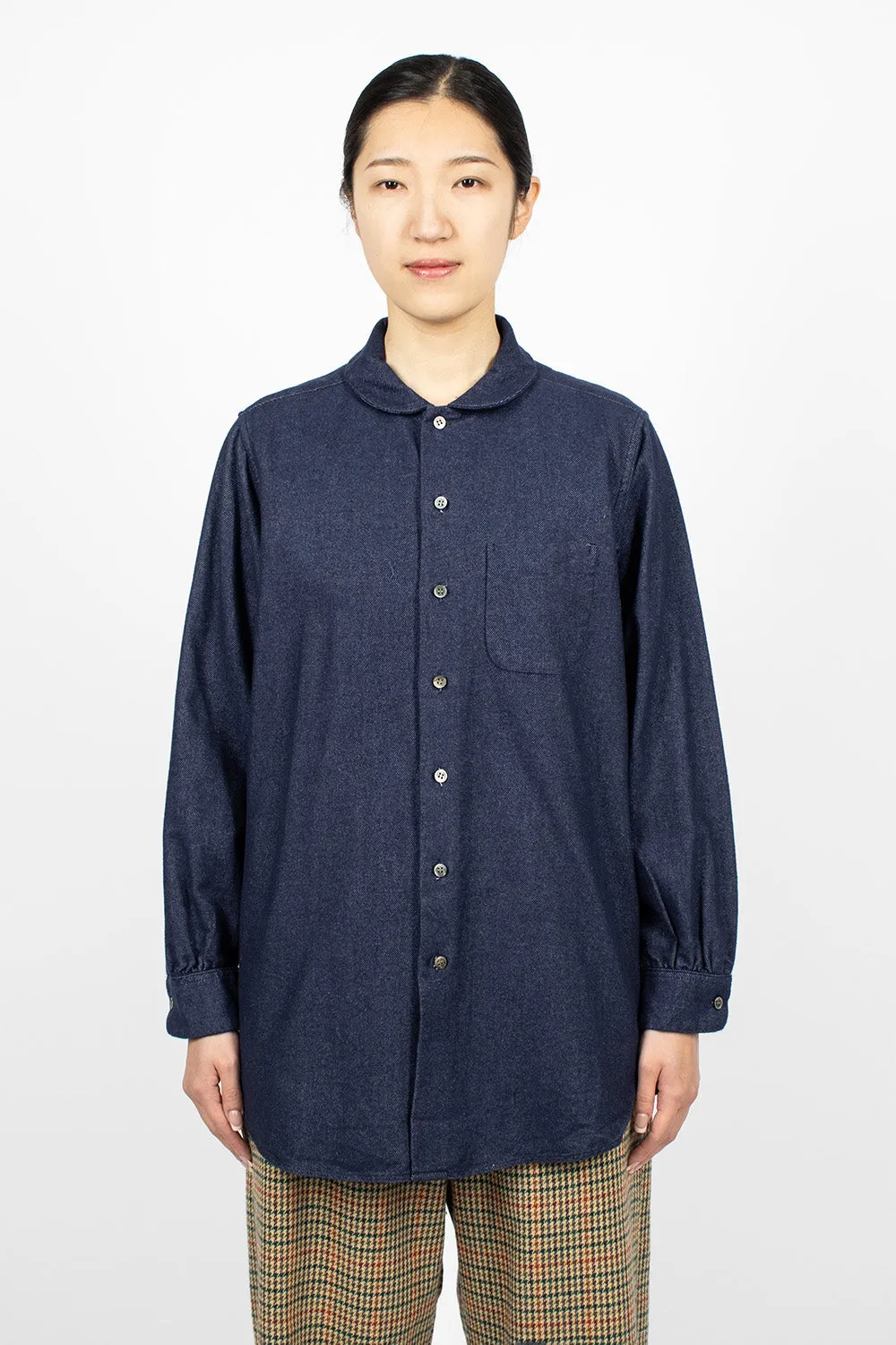 Rounded Collar Shirt Indigo