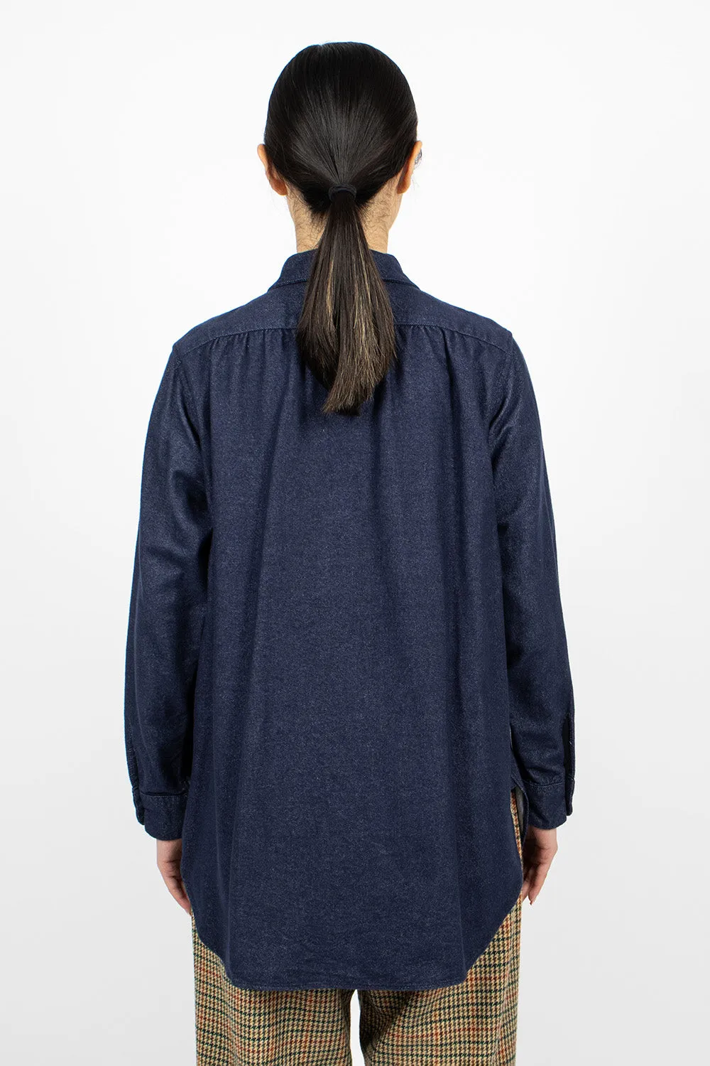 Rounded Collar Shirt Indigo