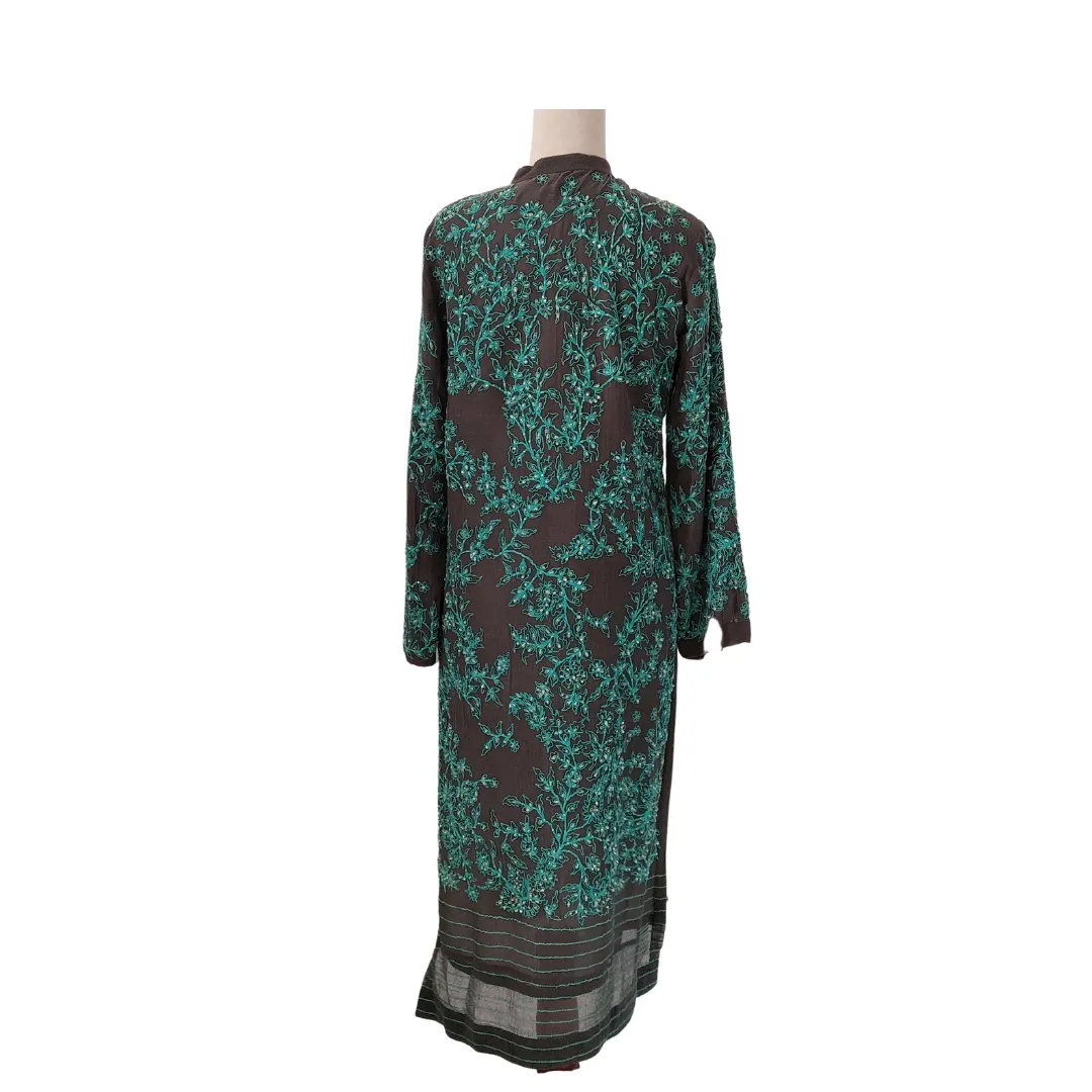 Sarah Arshad Gilani Grey & Green Embroidered Outfit (3 pieces) | Pre Loved |