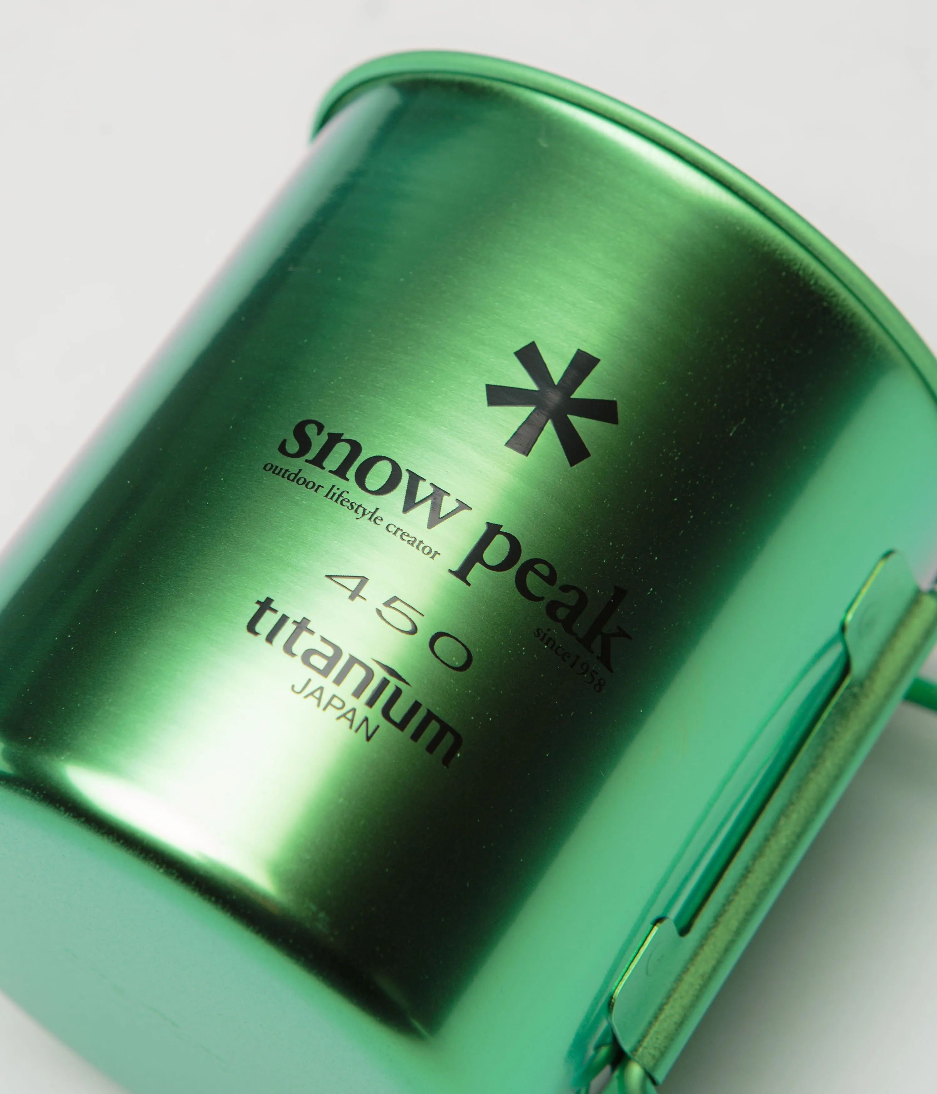 Snow Peak Titanium Single Wall 450ml Mug - Anodized Ocean Green