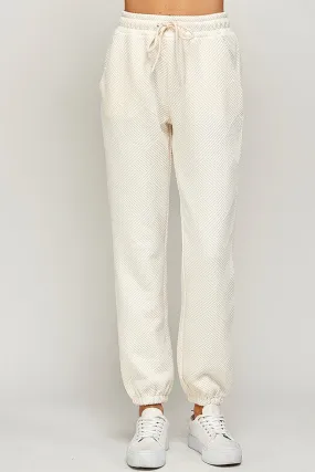 Textured Jogger Pants - Cream