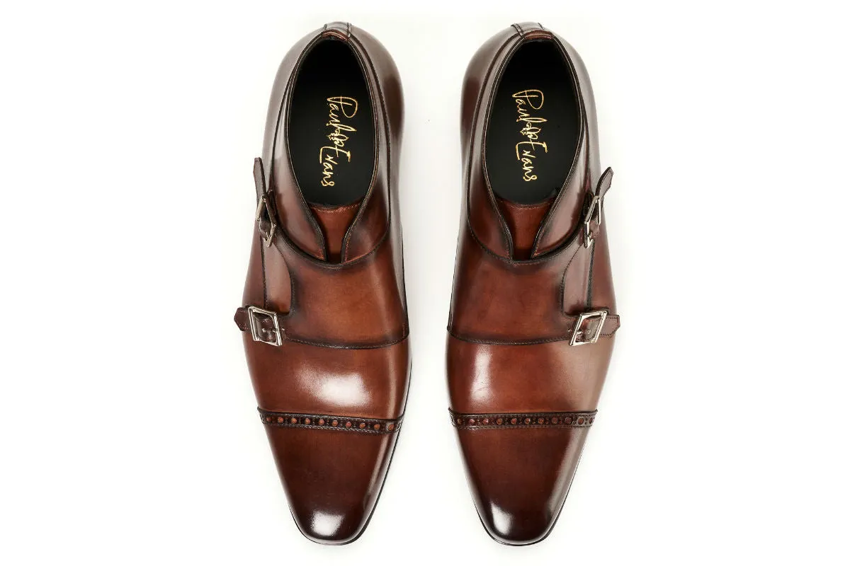 The Heston Double Monk Strap Boot - Brown