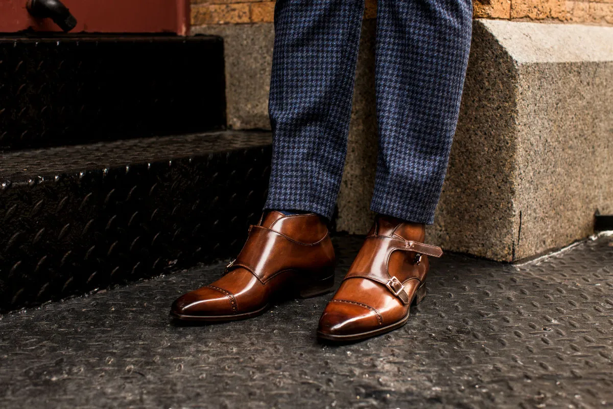 The Heston Double Monk Strap Boot - Brown