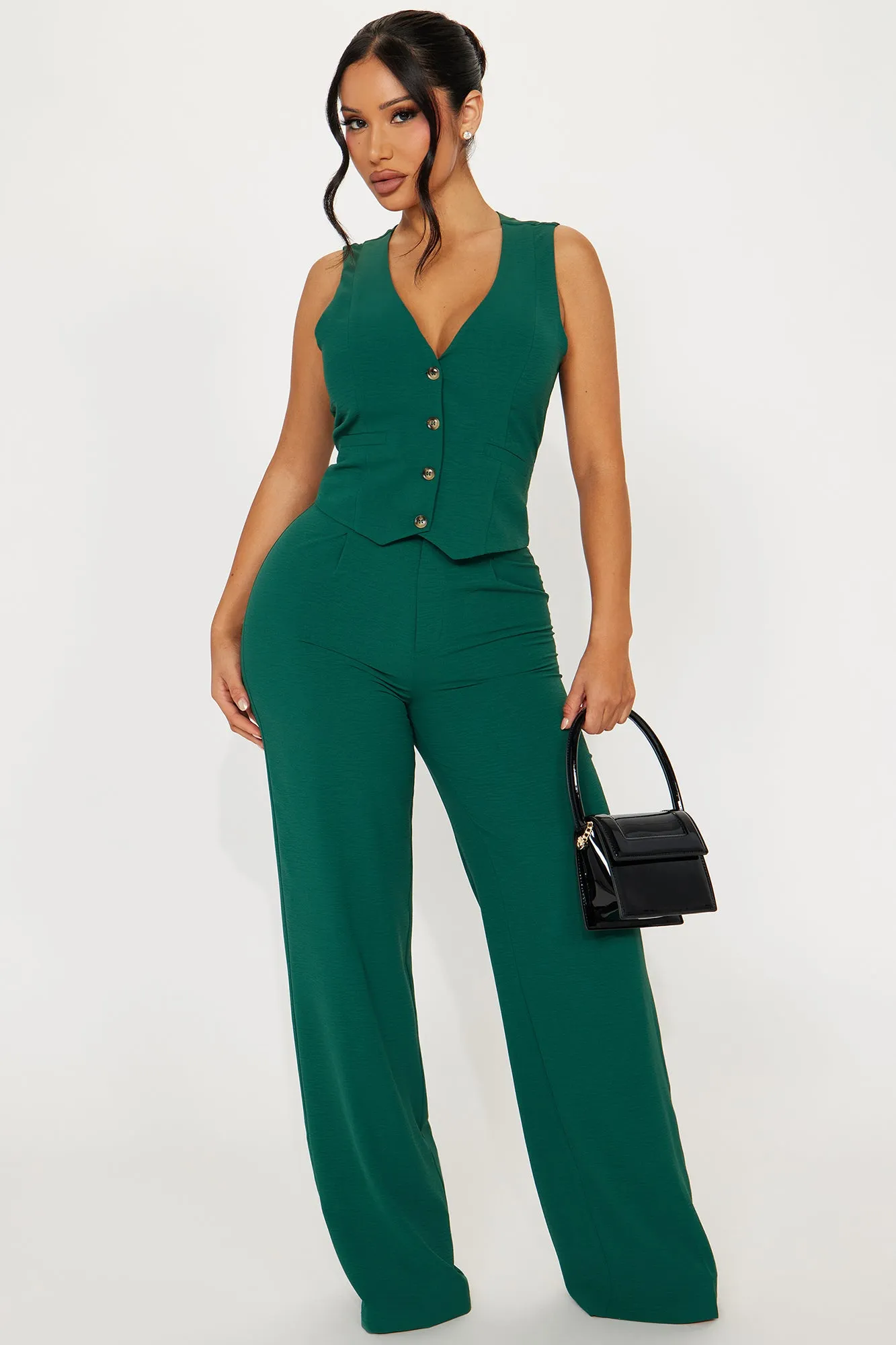 Vanessa Vest Pant Set  - Hunter