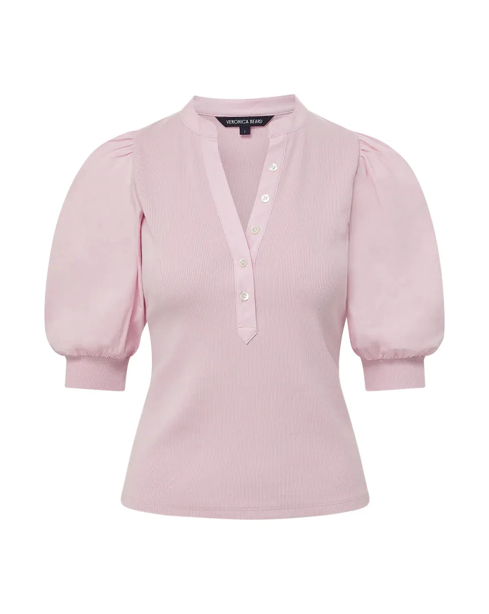 Veronica Beard - Coralee Puff Sleeve Top - Barely Orchid