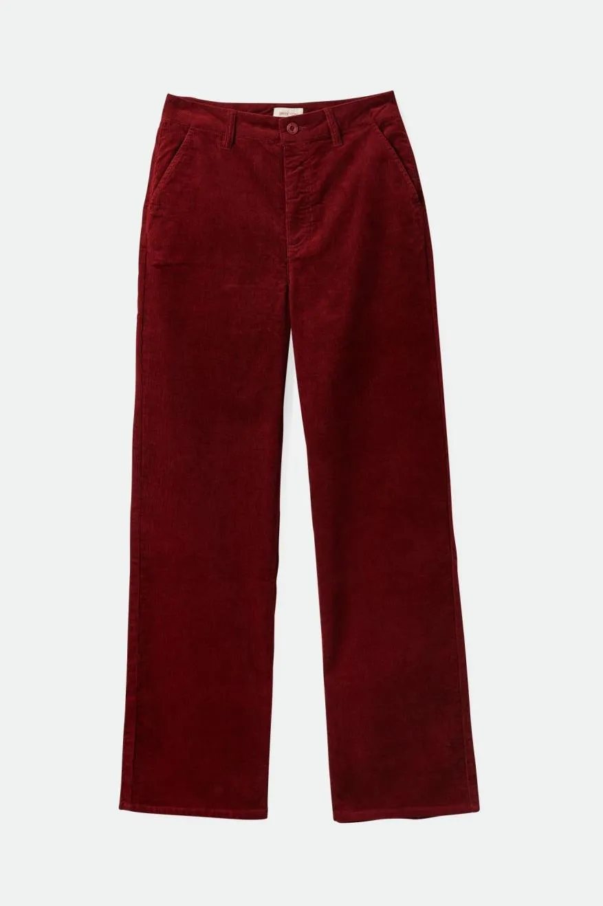 Victory Full Length Wide Leg Pant - Dark Burgundy