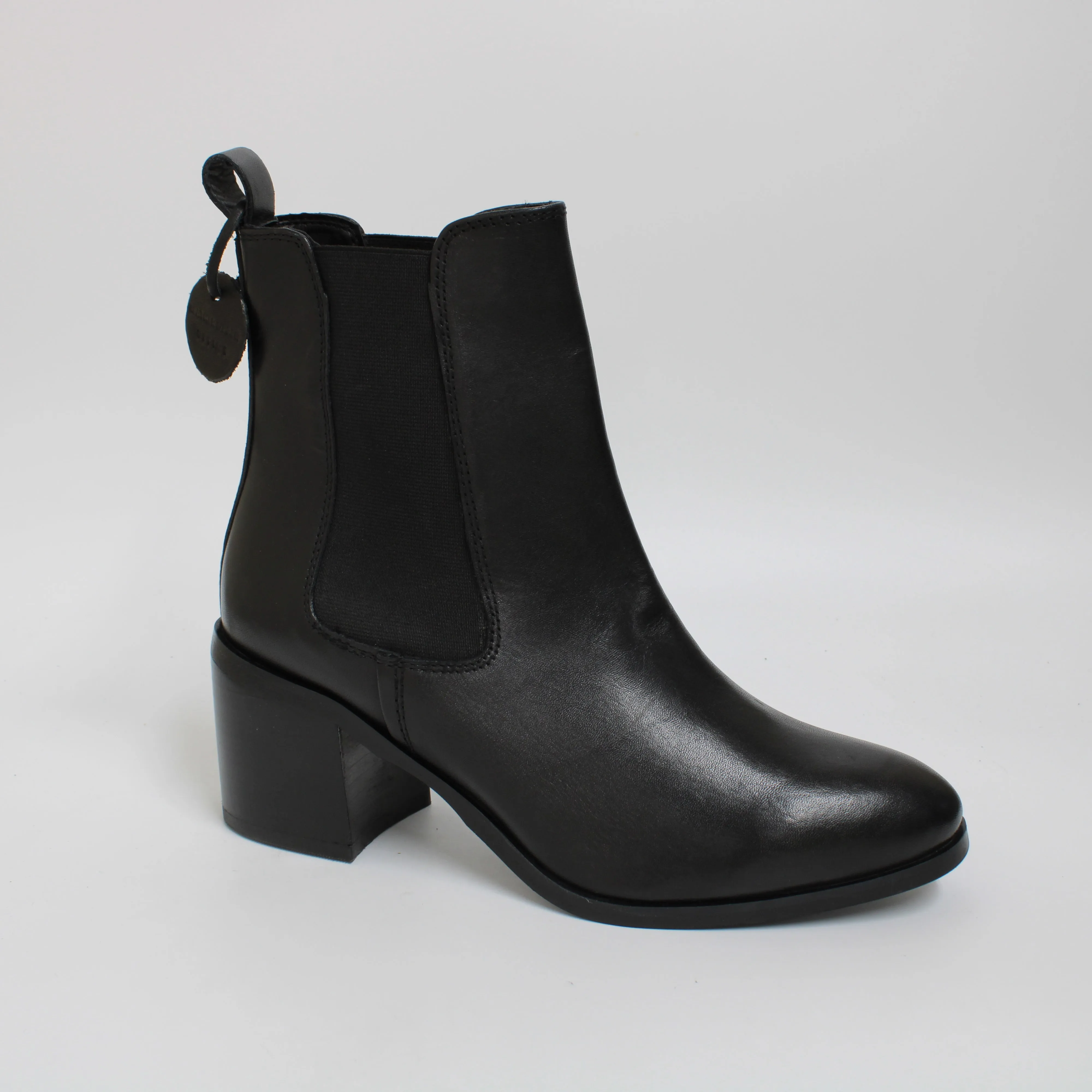 Womens Office Aspect Block Heel Chelsea Boots Black Leather