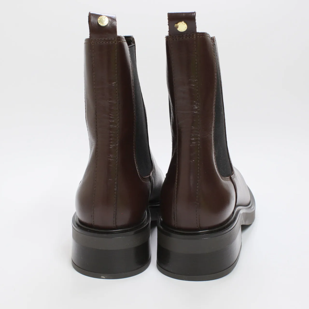 Womens Office Attention Clean Chelsea Ankle Boots Choc Leather