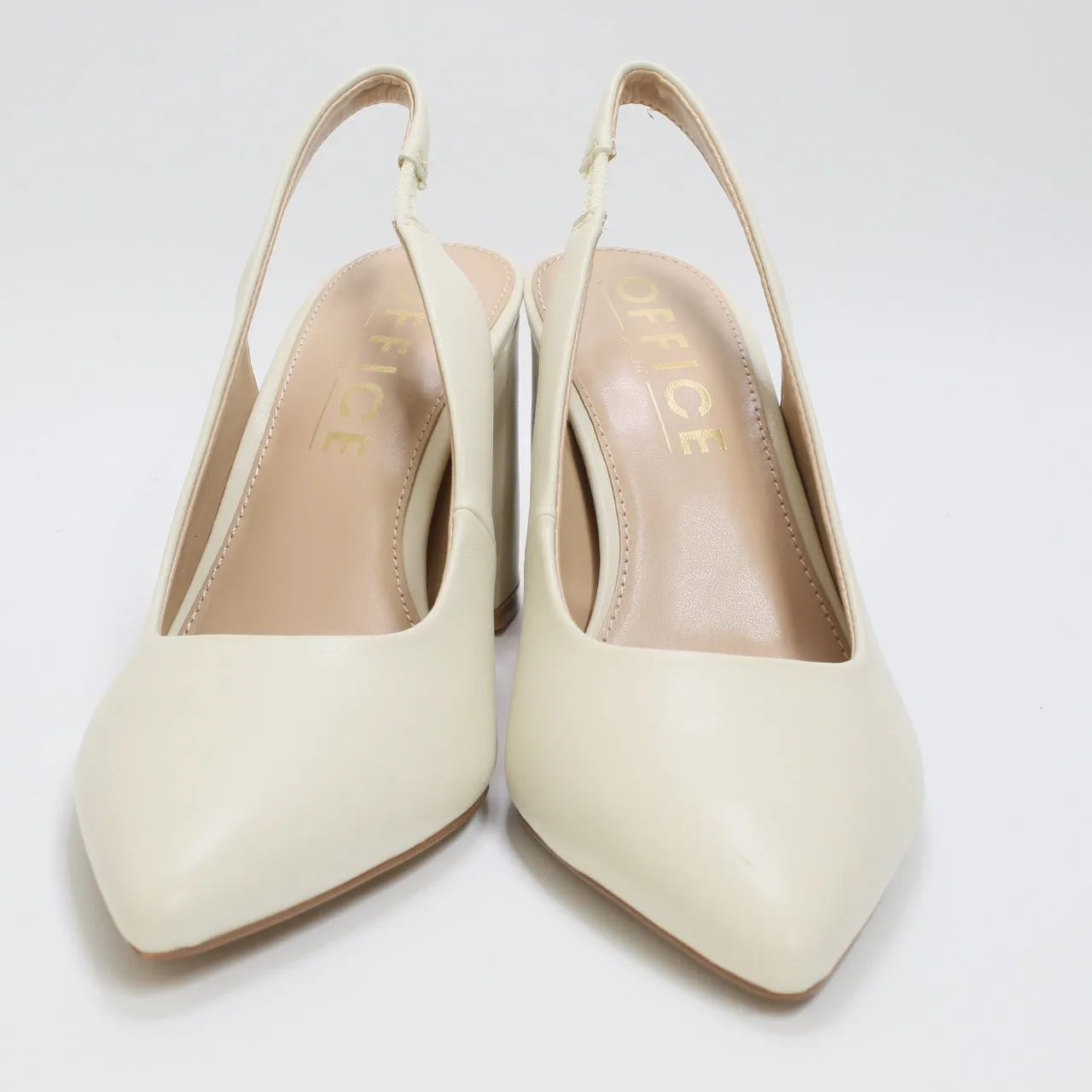 Womens Office Wide Fit Maestro Slingback Heel Courts Off White