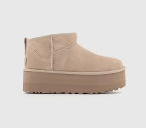 Womens UGG Classic Ultra Mini Platform Sand Suede