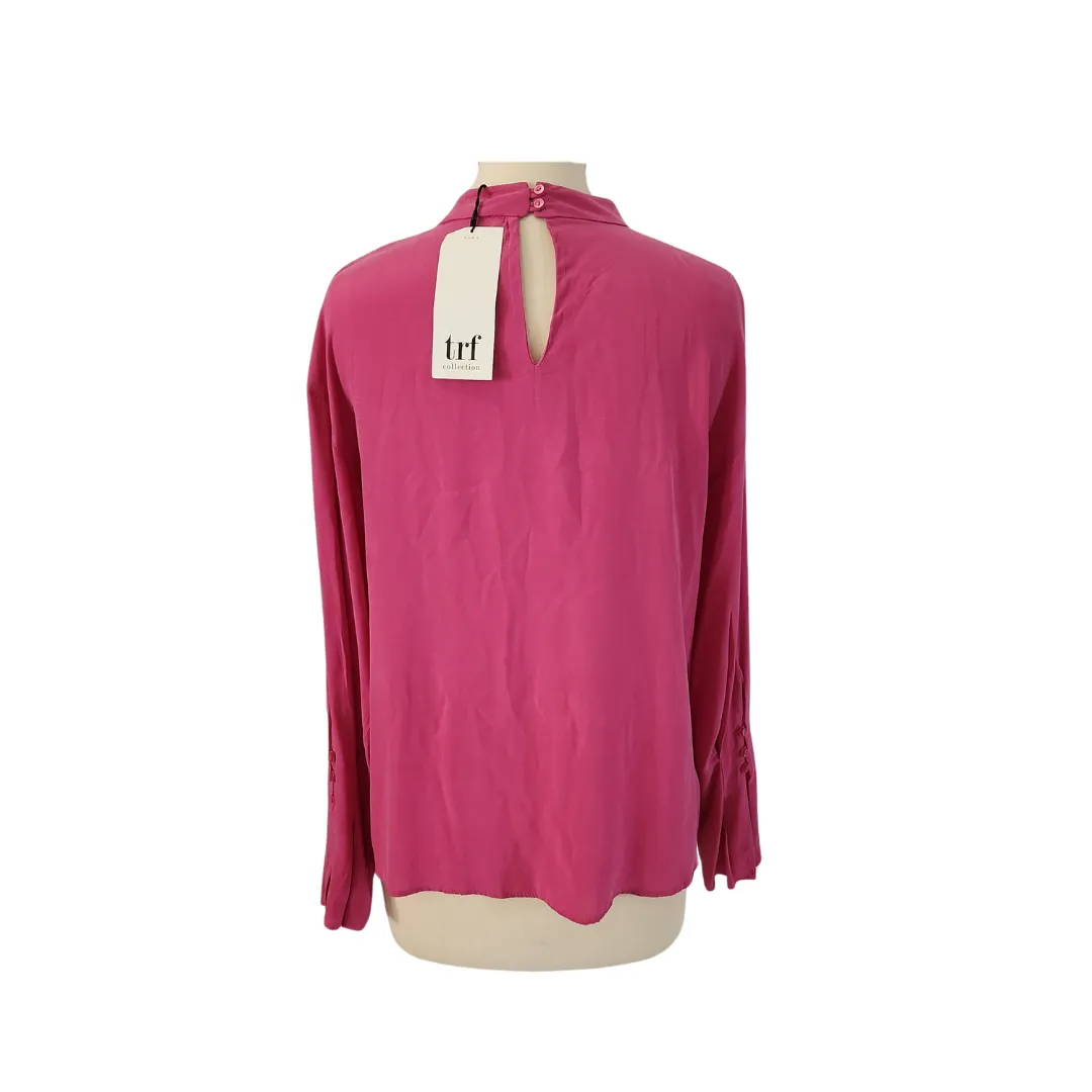 ZARA Fuchsia Pink High-neck Blouse | Brand New |